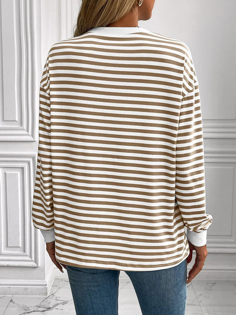 Ivy Lane Striped Round Neck Long Sleeve Sweatshirt 2
