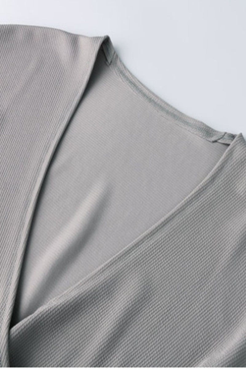 Ivy Lane Ribbed Surplice Neck Slit Top | Hazel & June