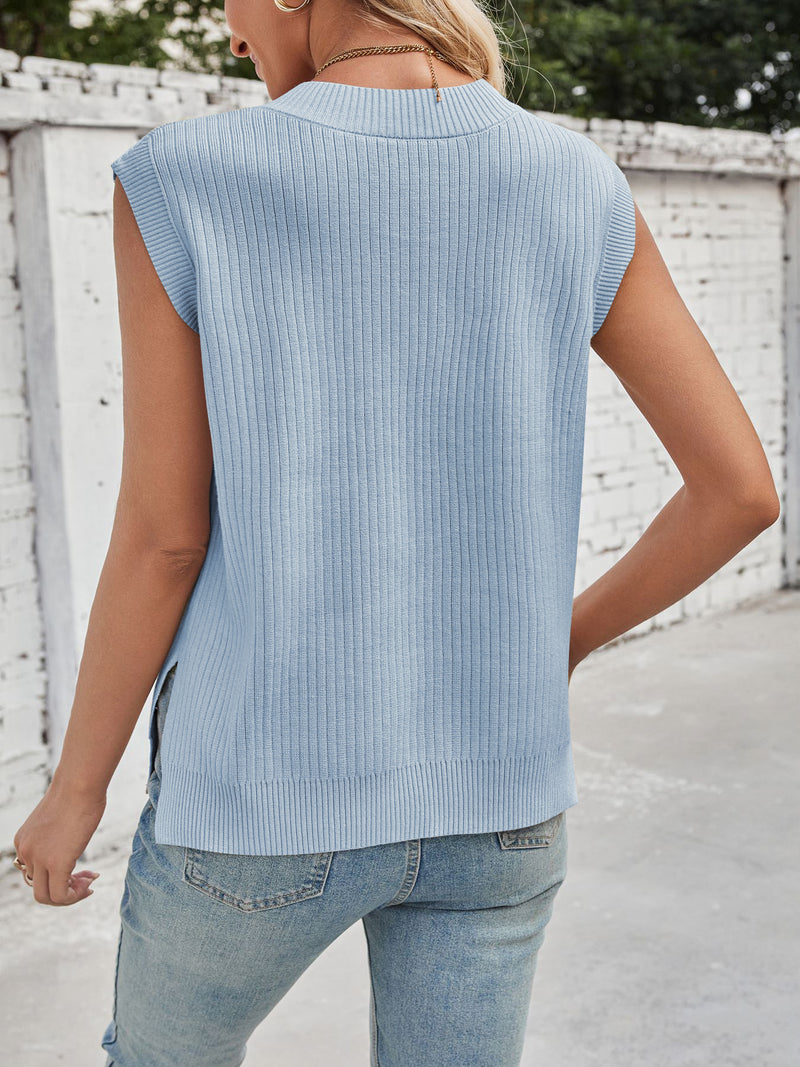 Casual V-Neck Knitted Sweater Vest 2