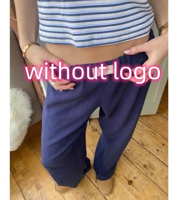 Mara Striped Wide Leg Pants — Dark blue