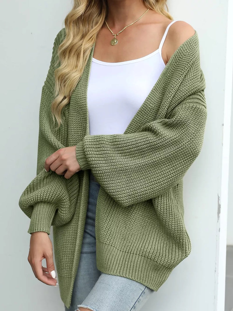 Chunky Knit Open Front Cardigan 5