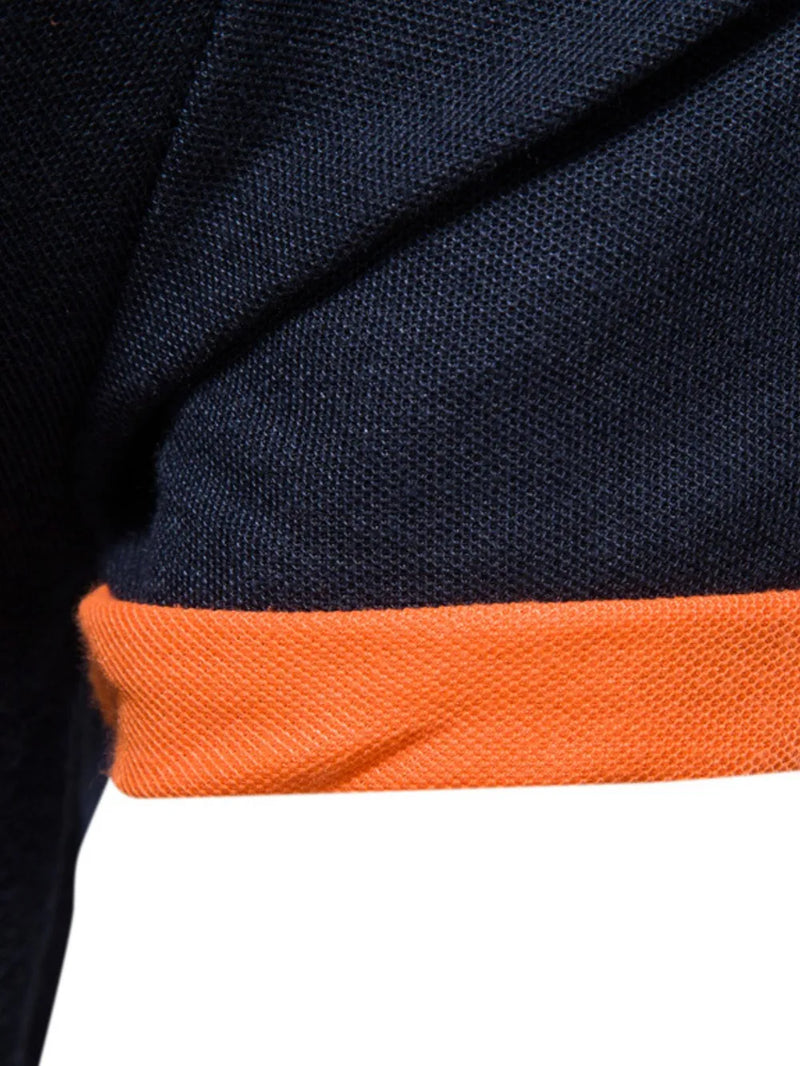 Men's Full Size Contrast Trim Classic Polo Shirt Plus Size 4