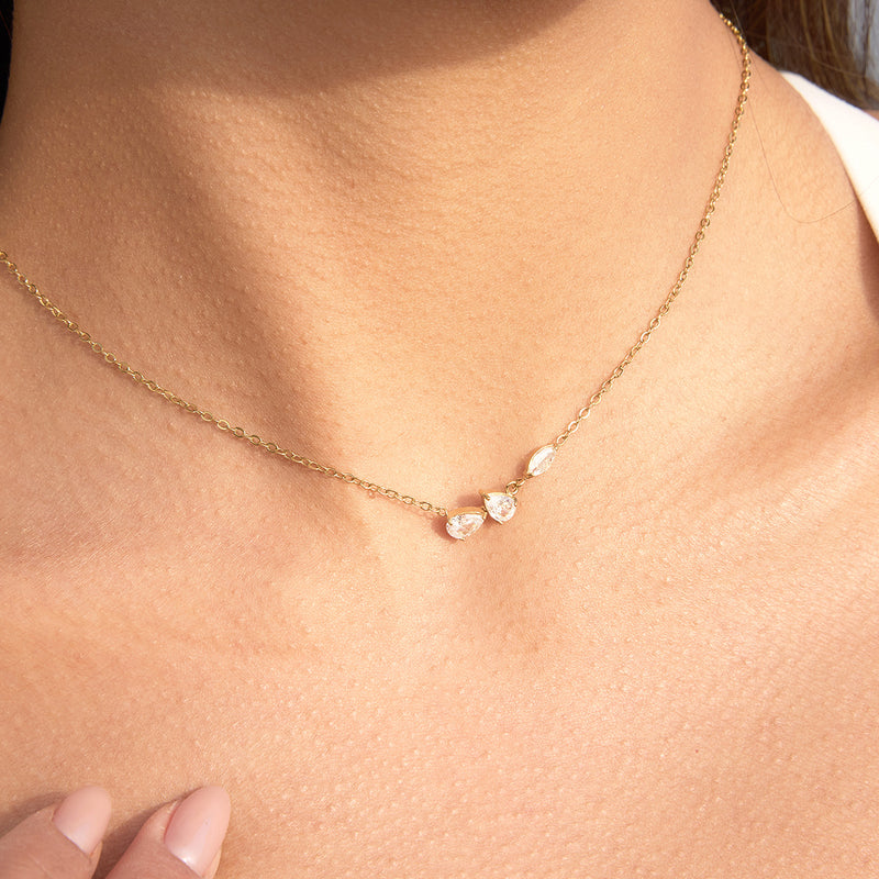 Aria French Zircon Stainless Steel Necklace — 2