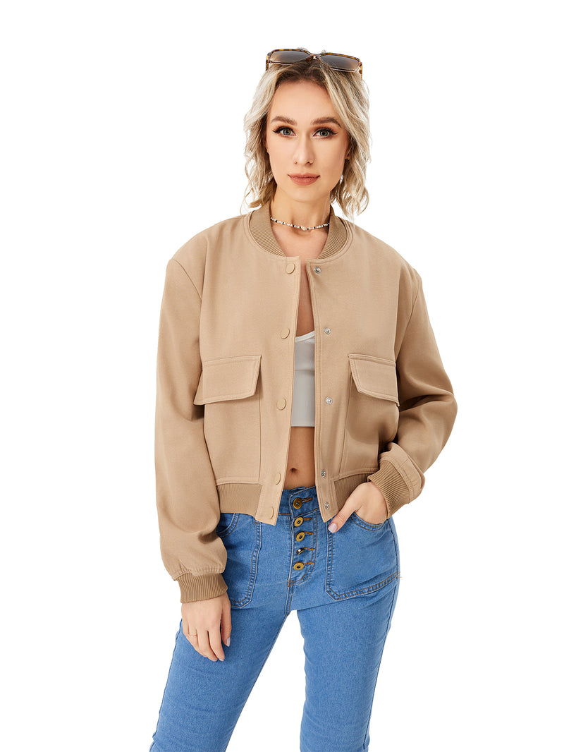 Wren Khaki Bomber Jacket in Khaki