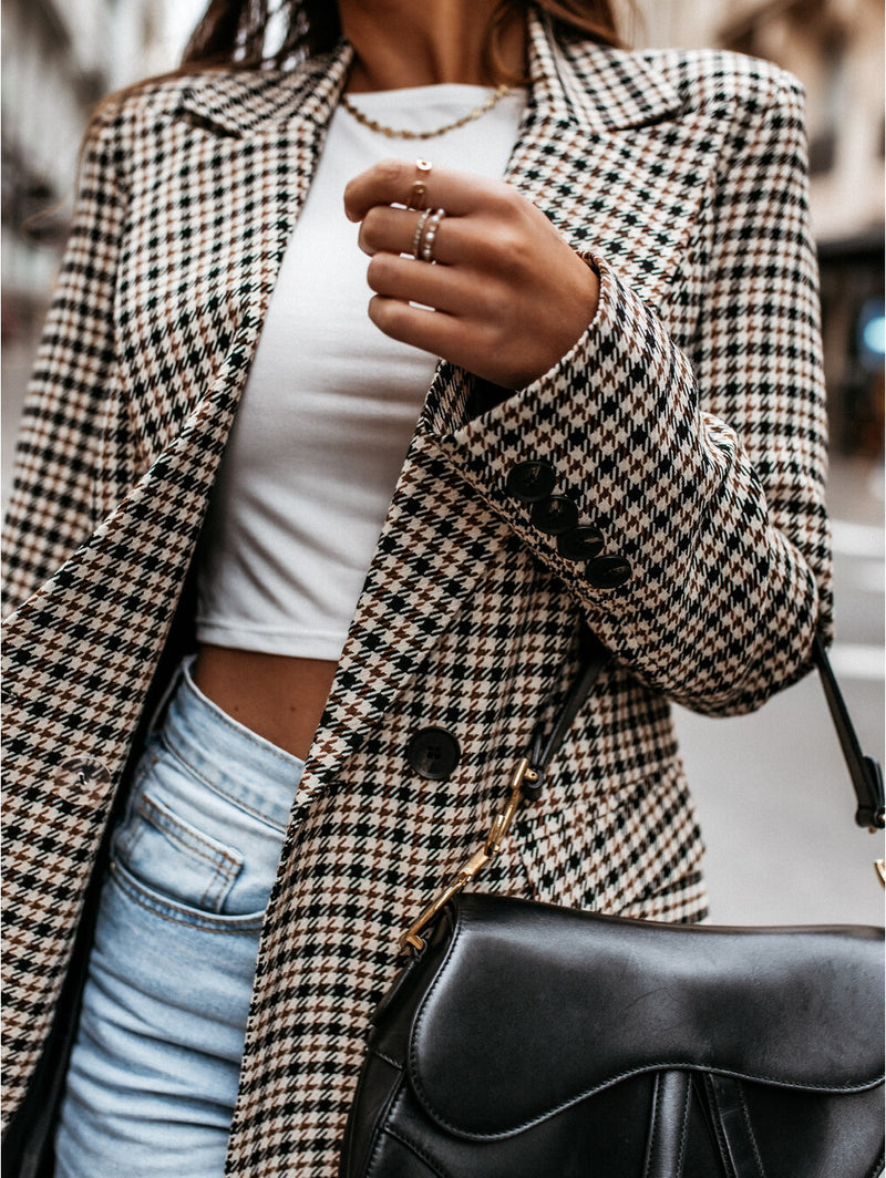 Sage Plaid Longline Jacket