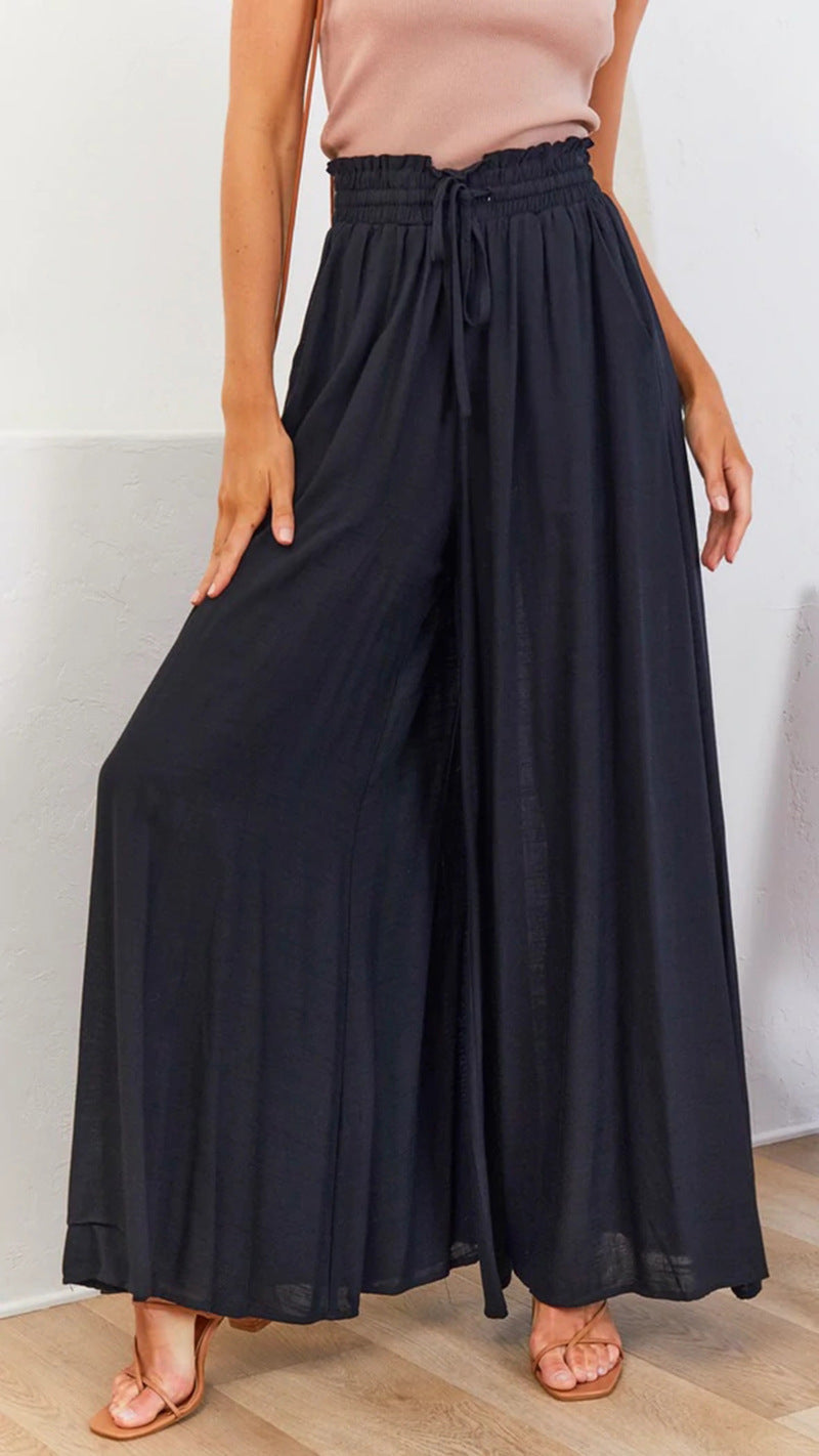 Noa Lounge Wide Leg Pants — Black