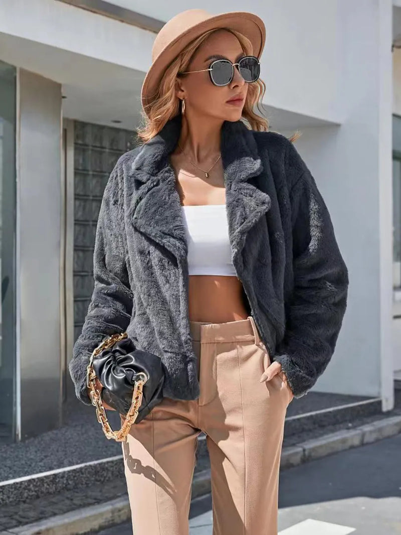 Ivy Lane Plush Open Front Dropped Shoulder Jacket 2