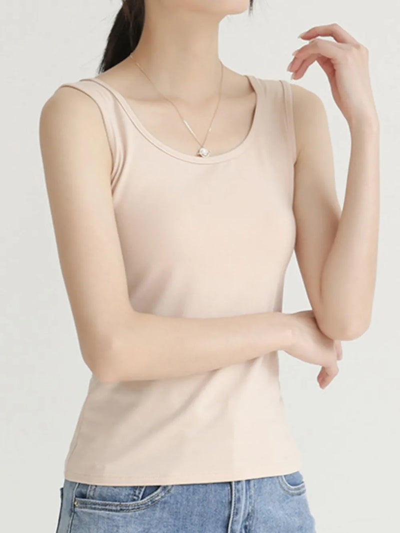 Scoop Neck Wide Strap Tank | Hazel & June Skin Color