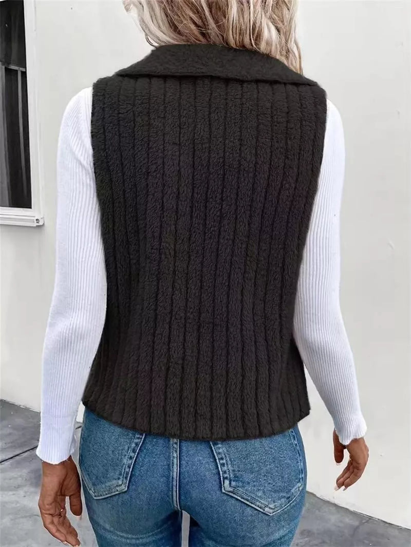 Cozy Fleece Open Front Vest Coat 6