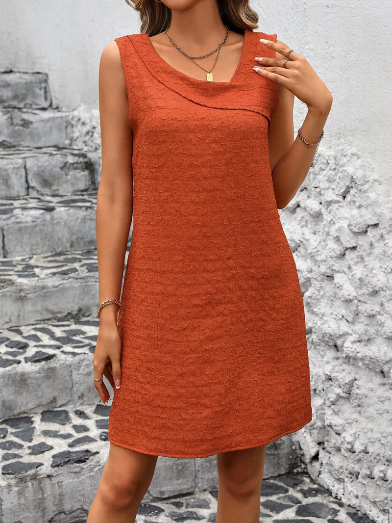 Ivy Lane Asymmetrical Neck Sleeveless Mini Dress 5