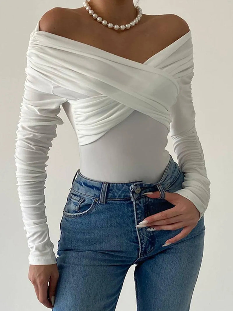 Off-Shoulder Long Sleeve Bodysuit 2