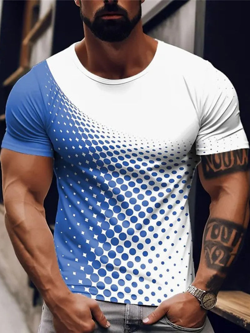 Men's Full Size Gradient Dot Print T-Shirt Plus Size 3