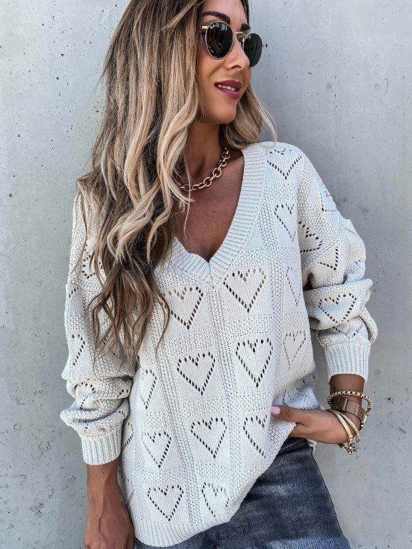 Willow Openwork Knit Top — White
