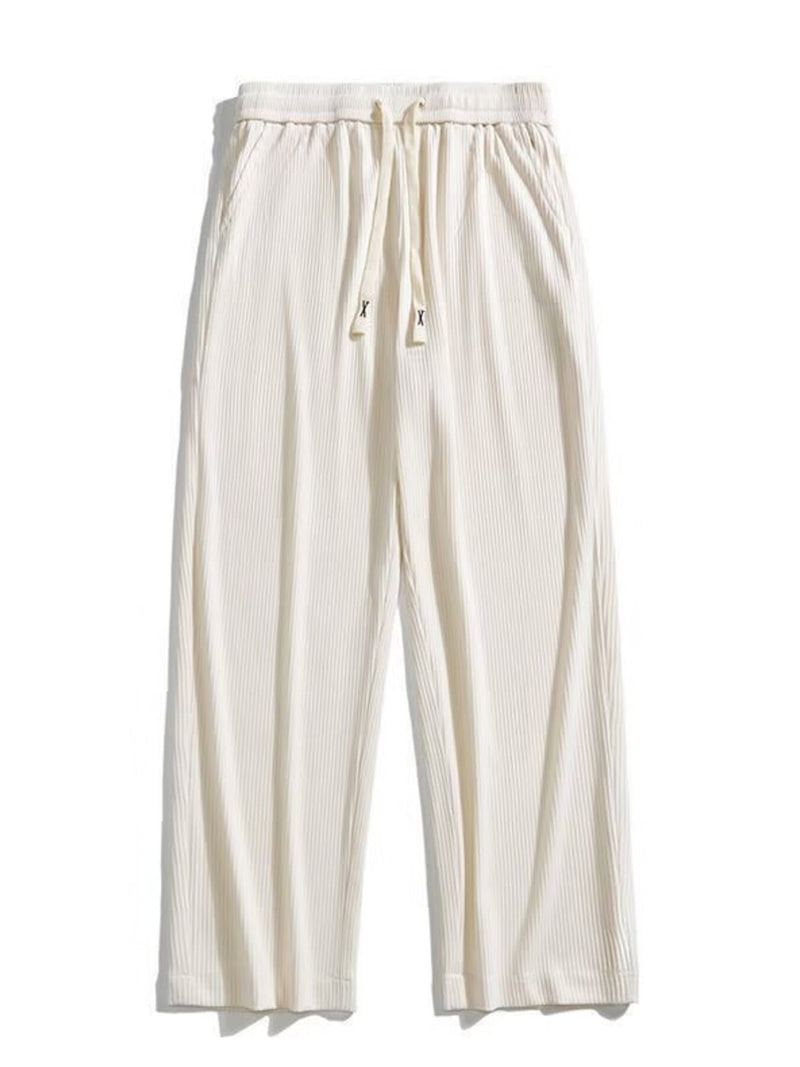 Men's Plus Size Casual Drawstring Wide Leg Pants 2