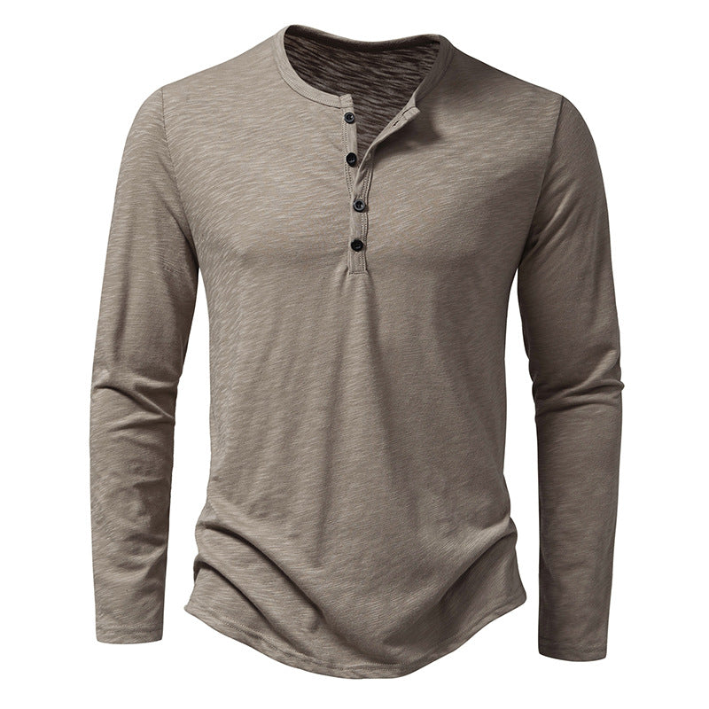 Theo Long-Sleeve Basic Tee — Khaki