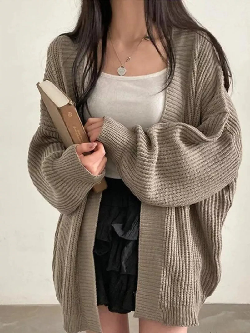 Open Front Oversized Knit Cardigan 7