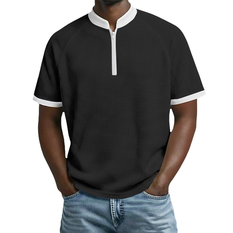 Contrast Stand-Collar Tee 4
