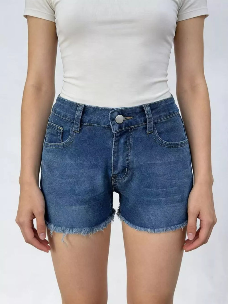 Raw Hem Denim Shorts 3