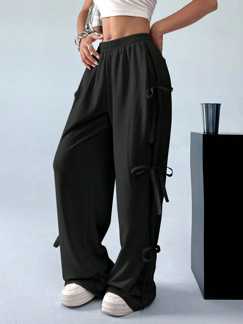 Cargo Wide Leg Pants with Side Tie Details 4
