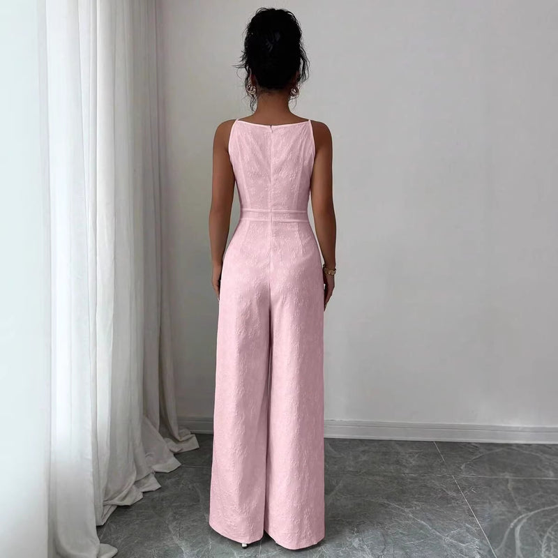 Elegant Womens Jumpsuit With A Bow At The Shou 1