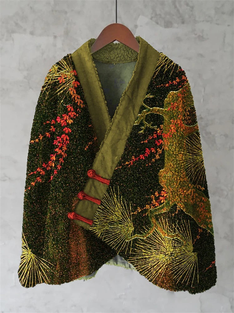 Navy Floral Sherpa Kimono Jacket 6