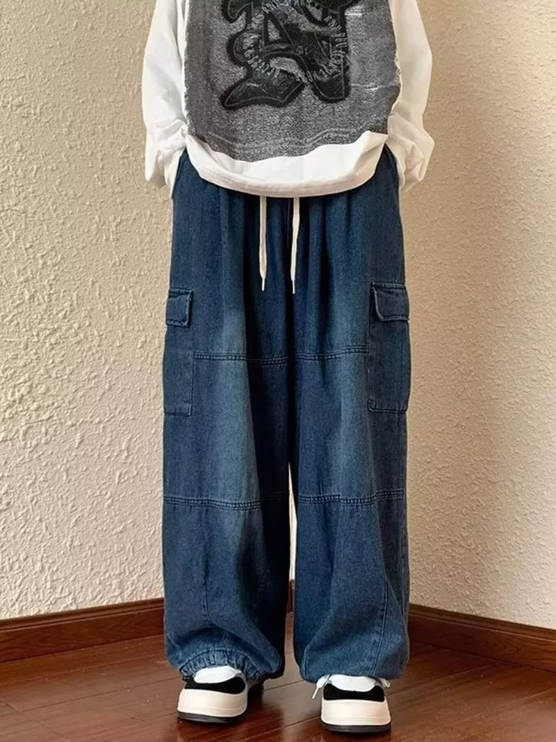 Men's Full Size Loose Fit Cargo Jeans Plus Size 1