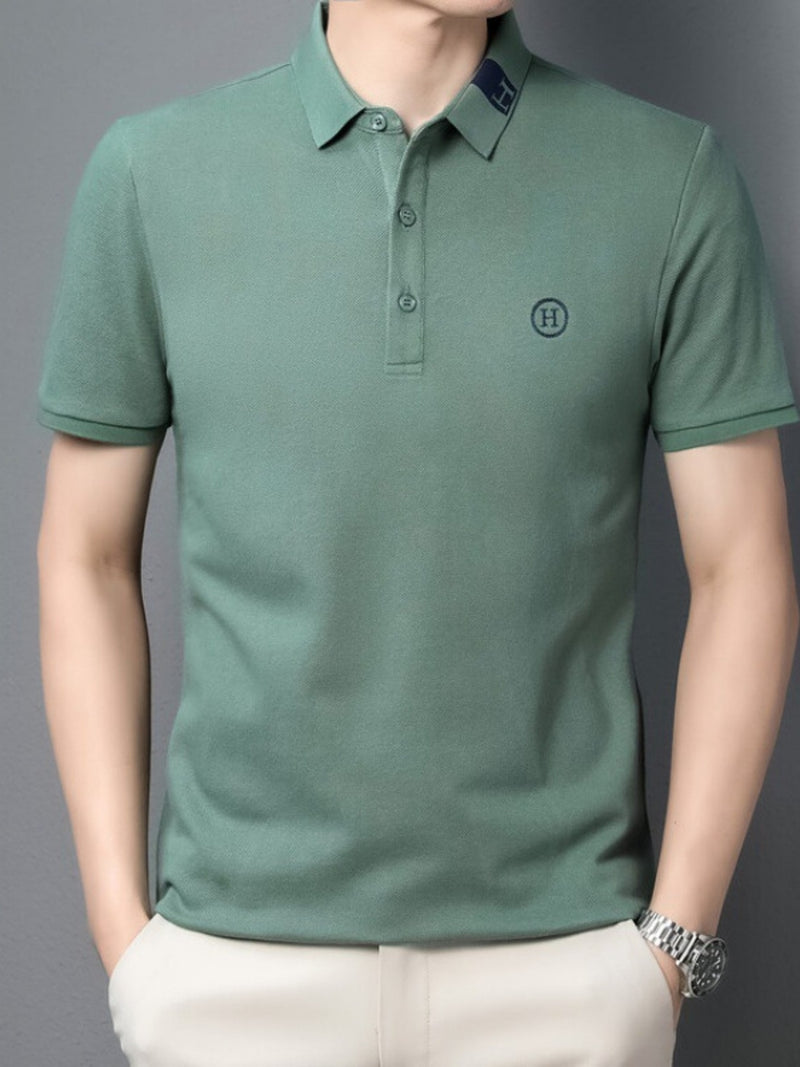 Men's Plus Size Classic Short Sleeve Polo Shirt | Hazel & June Sage