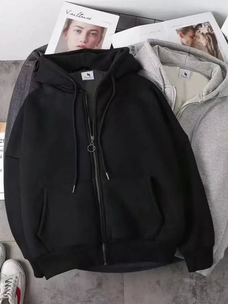 Men's Plus Size Fleece Lined Zip-Up Hoodie 5