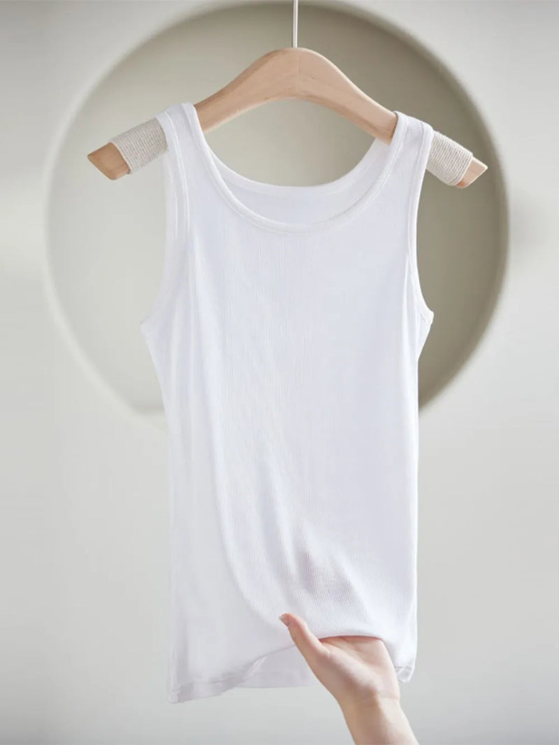 Round Neck Wide Strap Tank 1