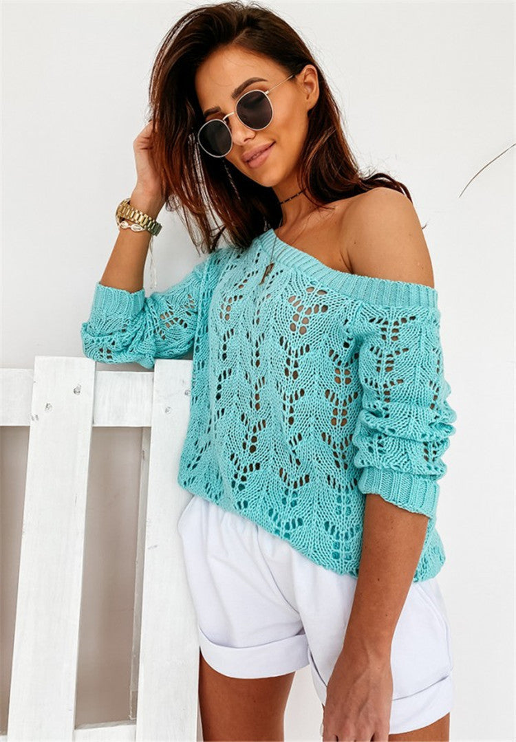 Willow Openwork Knit Top — Green