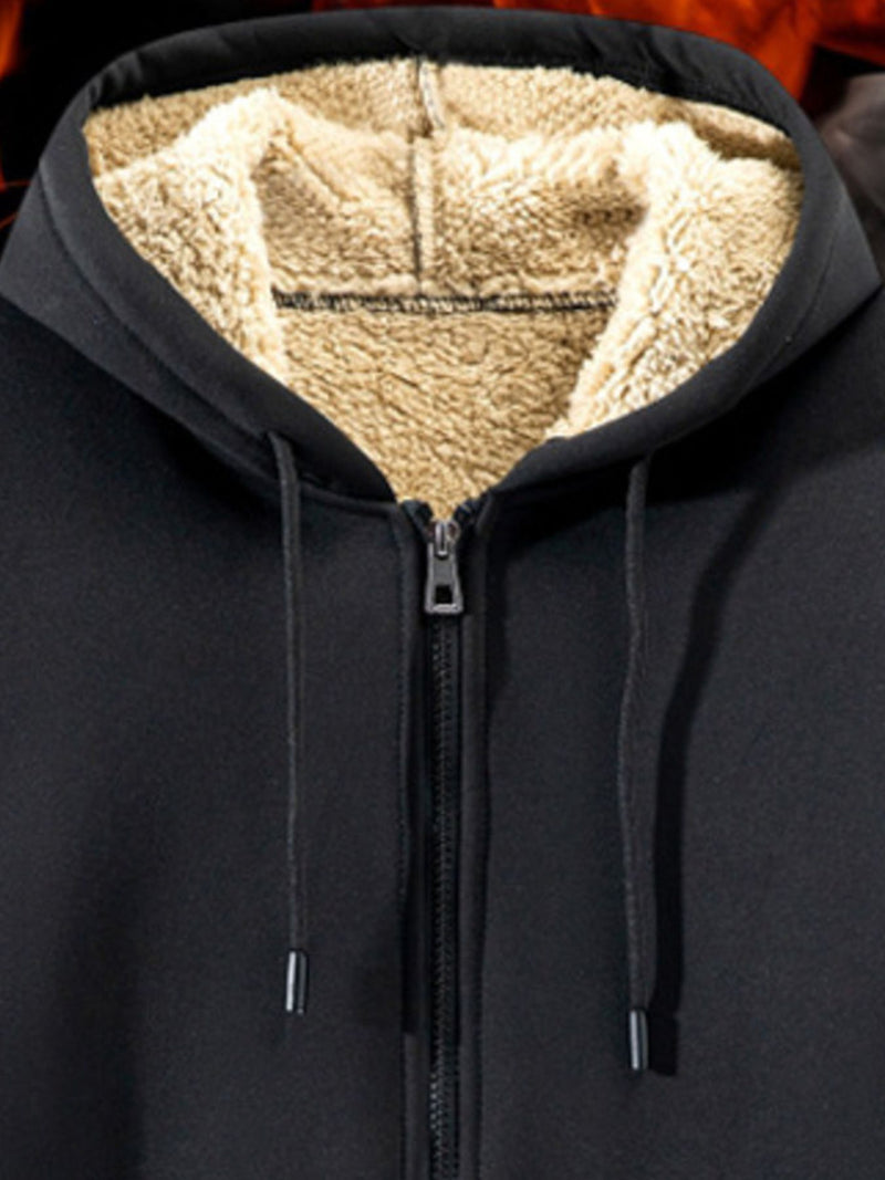 Men's Plus Size Fleece Lined Zip-Up Hoodie 2