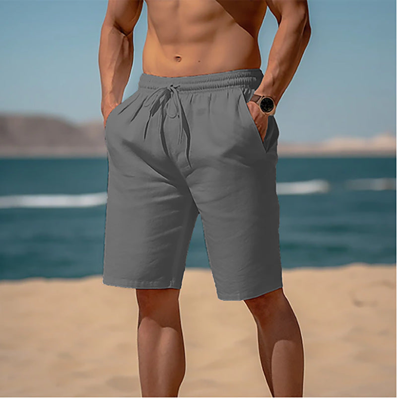Arlo Drawstring Beach Shorts — Gray