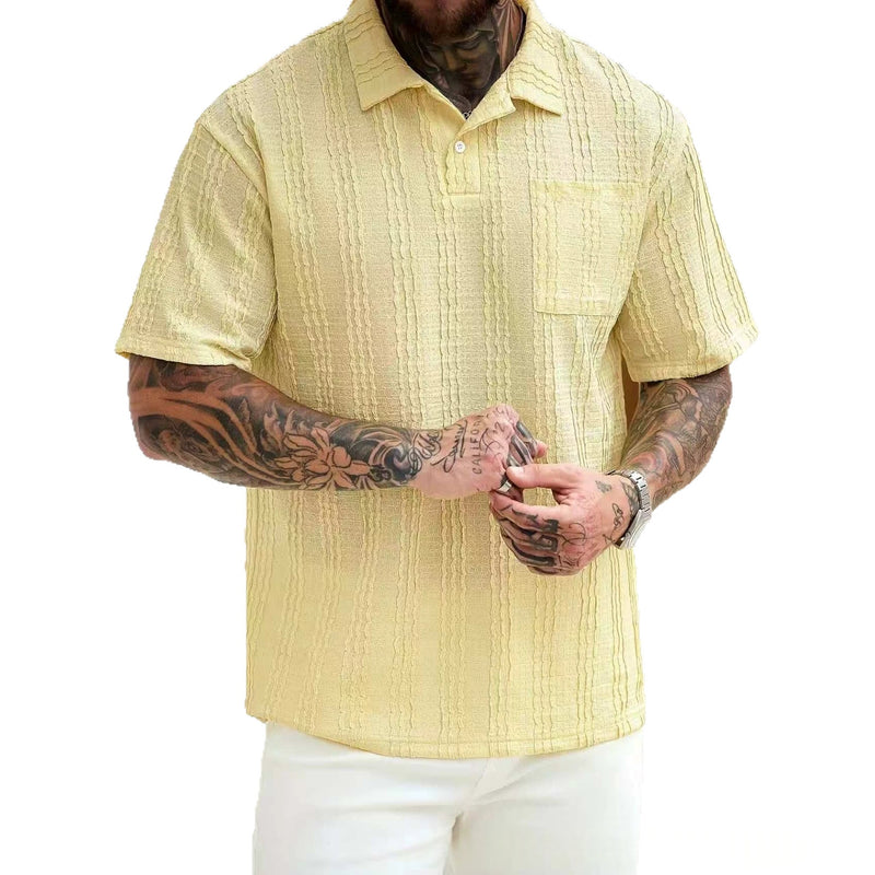 Textured Button Polo 3