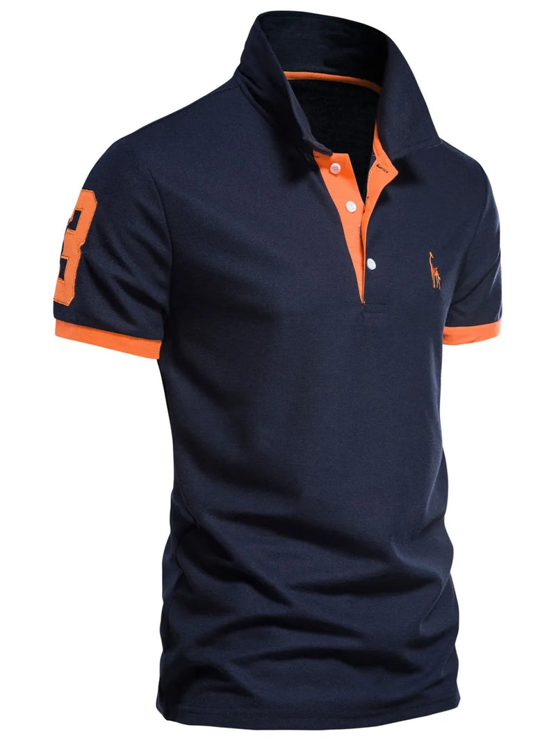 Men's Full Size Contrast Trim Classic Polo Shirt Plus Size 2