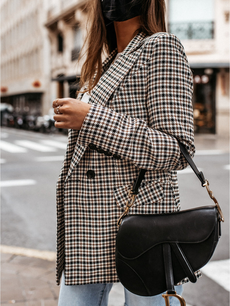 Sage Plaid Longline Jacket