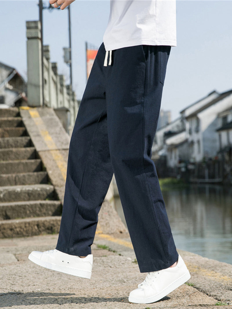 Men's Plus Size Loose Fit Drawstring Casual Pants 12