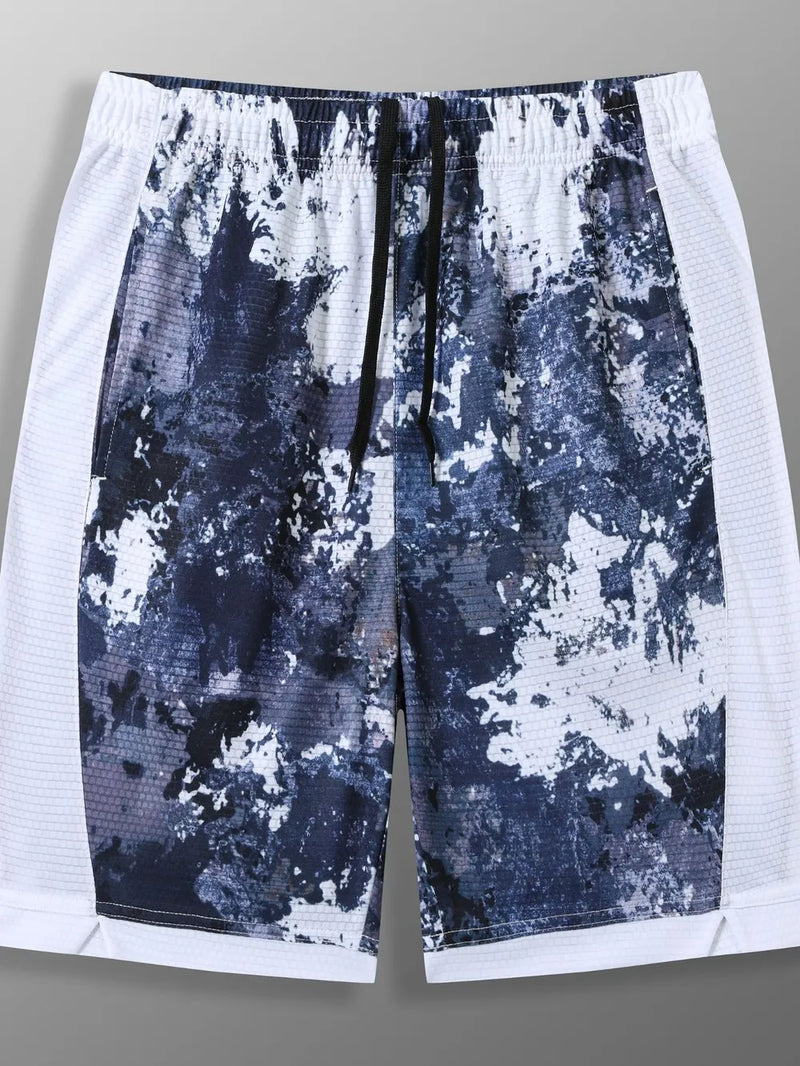 Men's Full Size Abstract Print Shorts Plus Size 3