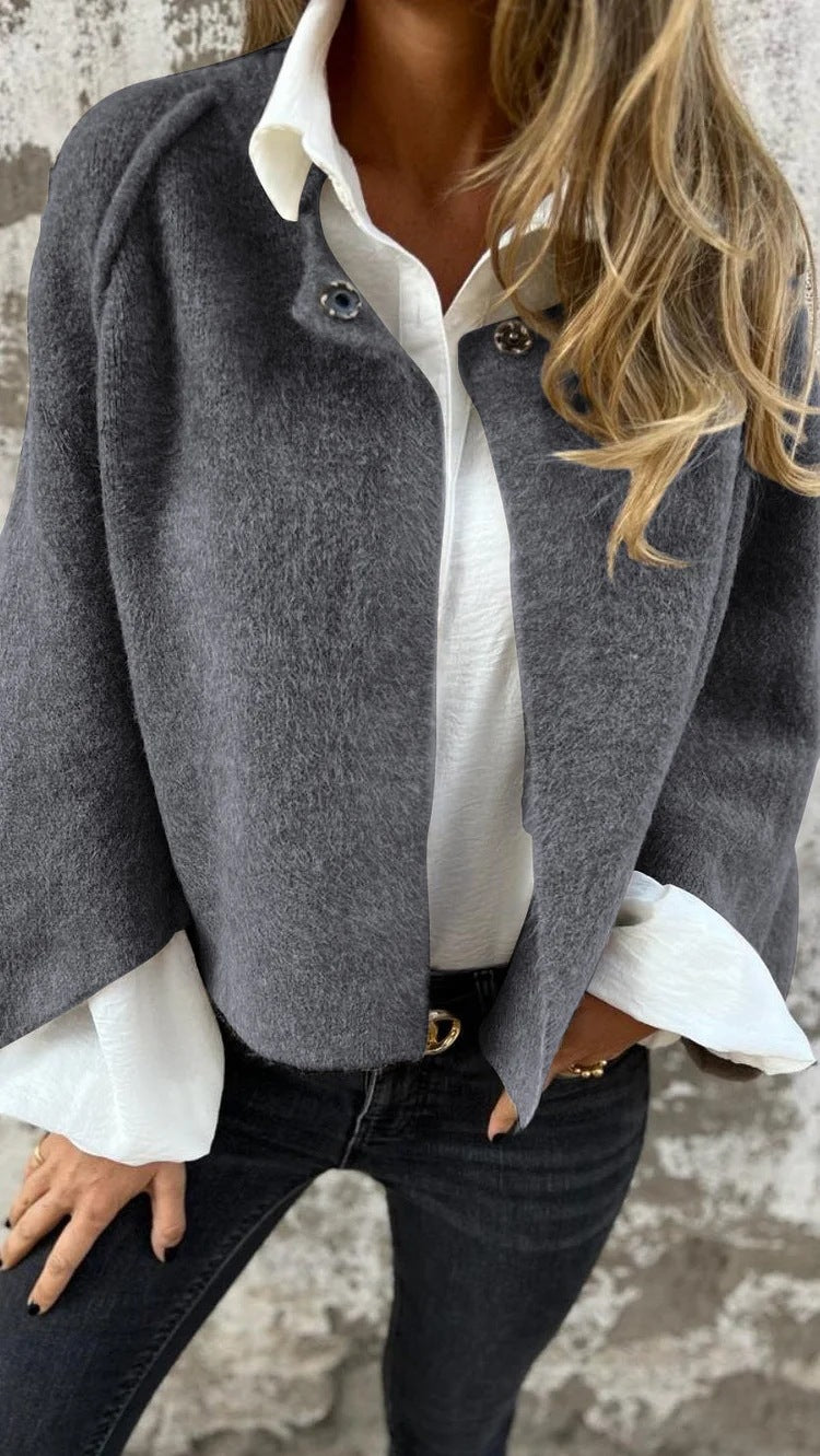 Noa Batwing Cropped Layer — Gray