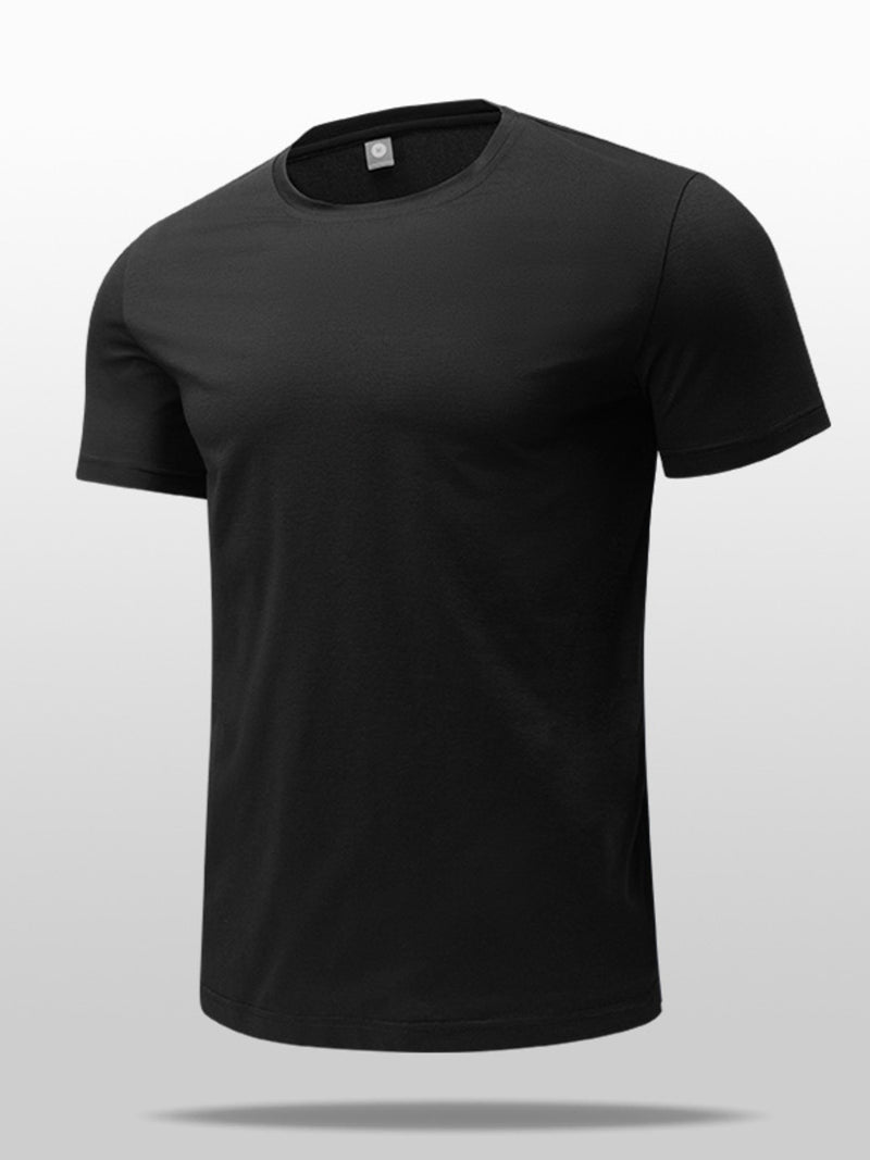 Men's Round Neck Short Sleeve Active T-Shirt Black