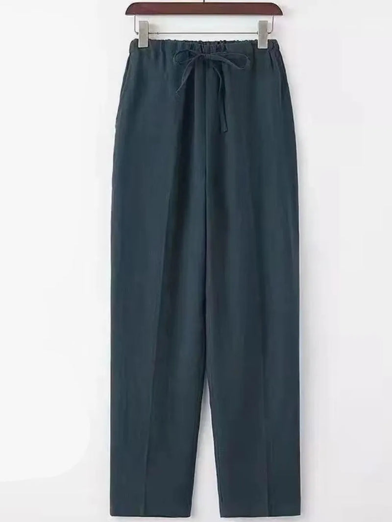 Men's Plus Size Drawstring Wide Leg Pants 4