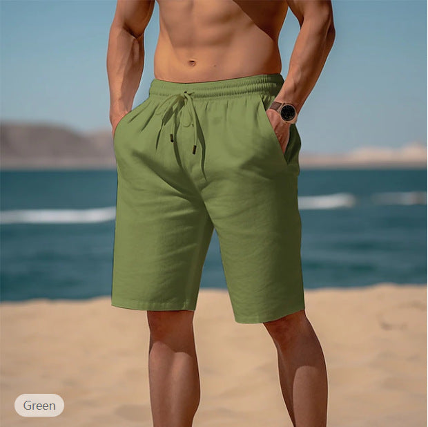 Arlo Drawstring Beach Shorts — Army Green