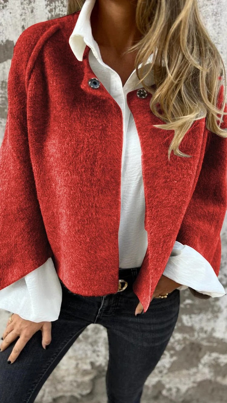 Noa Batwing Cropped Layer — Brick Red