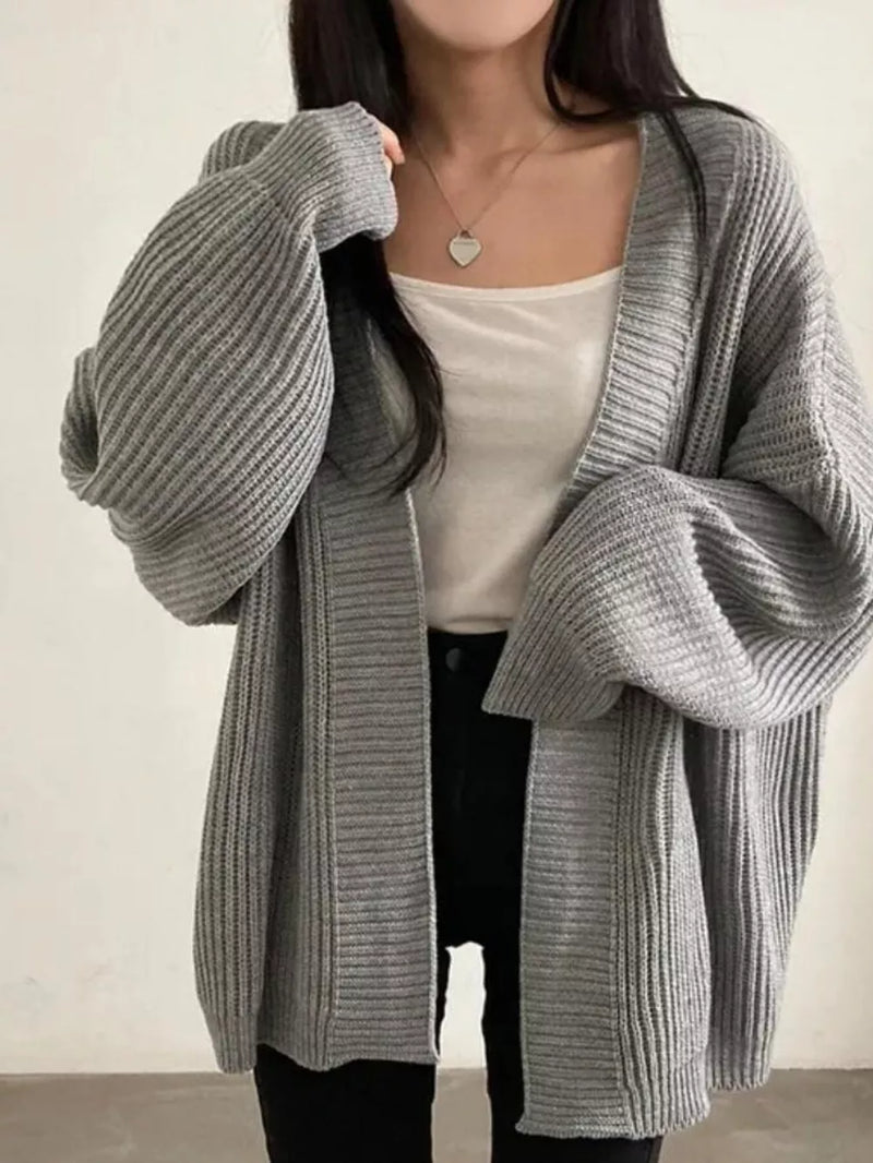 Open Front Oversized Knit Cardigan 1