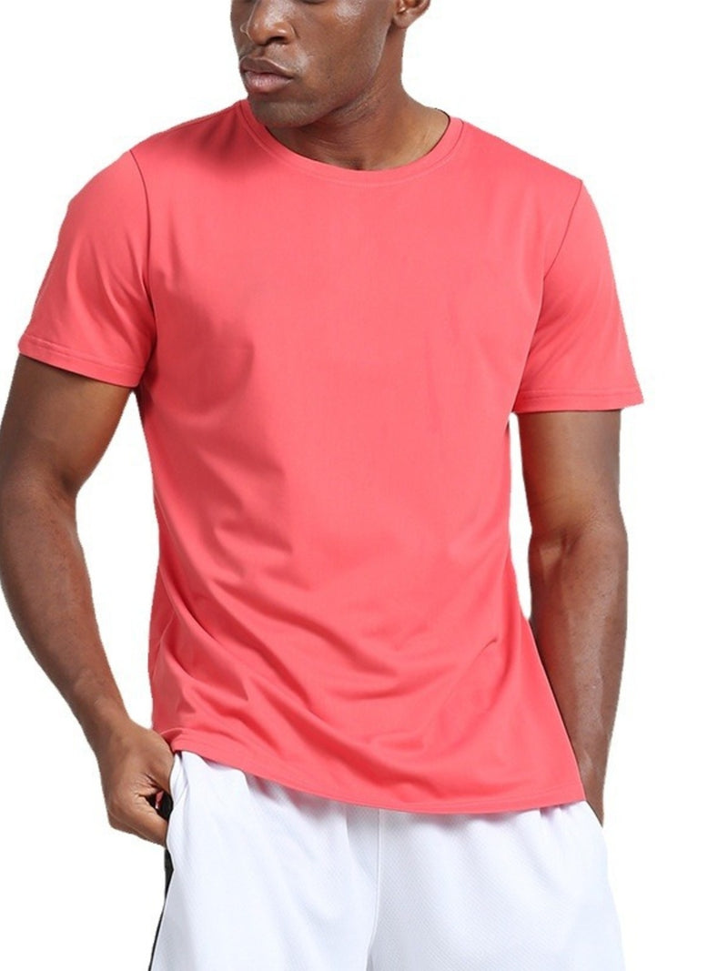 Men's Plus Size Solid Color Round Neck T-Shirt 6