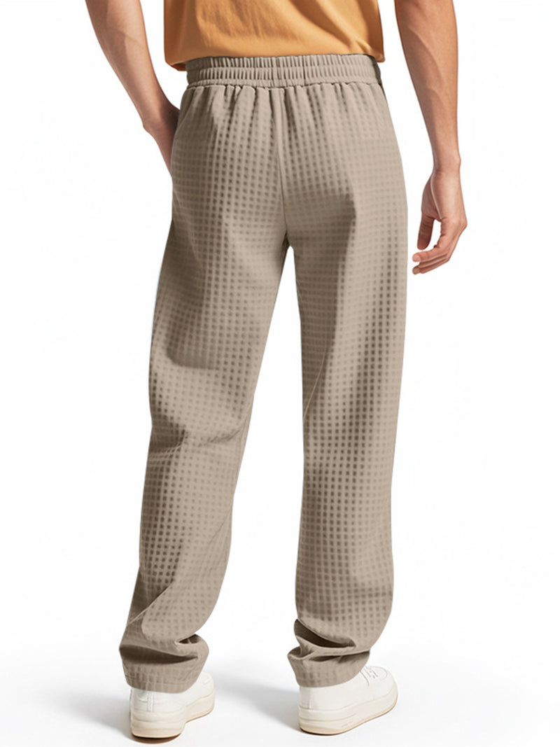 Men's Full Size Textured Drawstring Casual Pants Plus Size 10