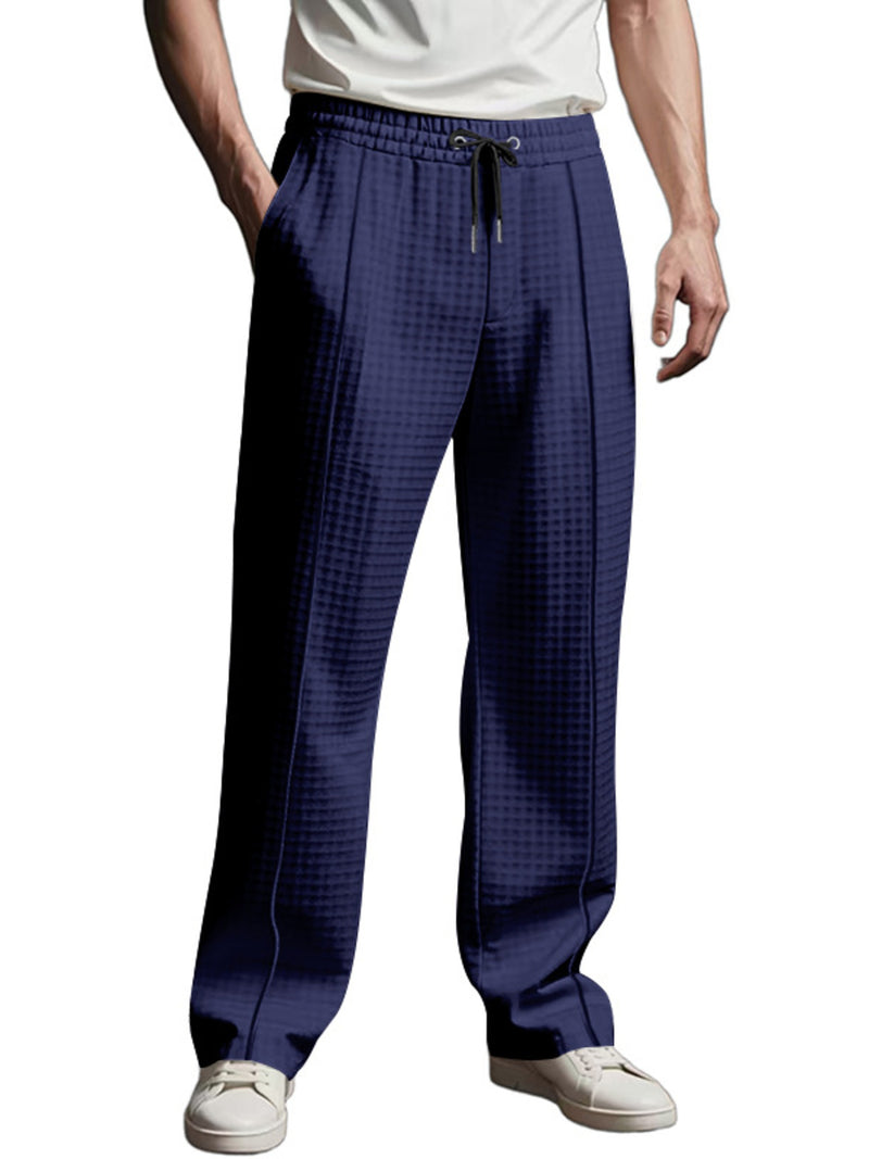 Men's Full Size Textured Drawstring Casual Pants Plus Size 14
