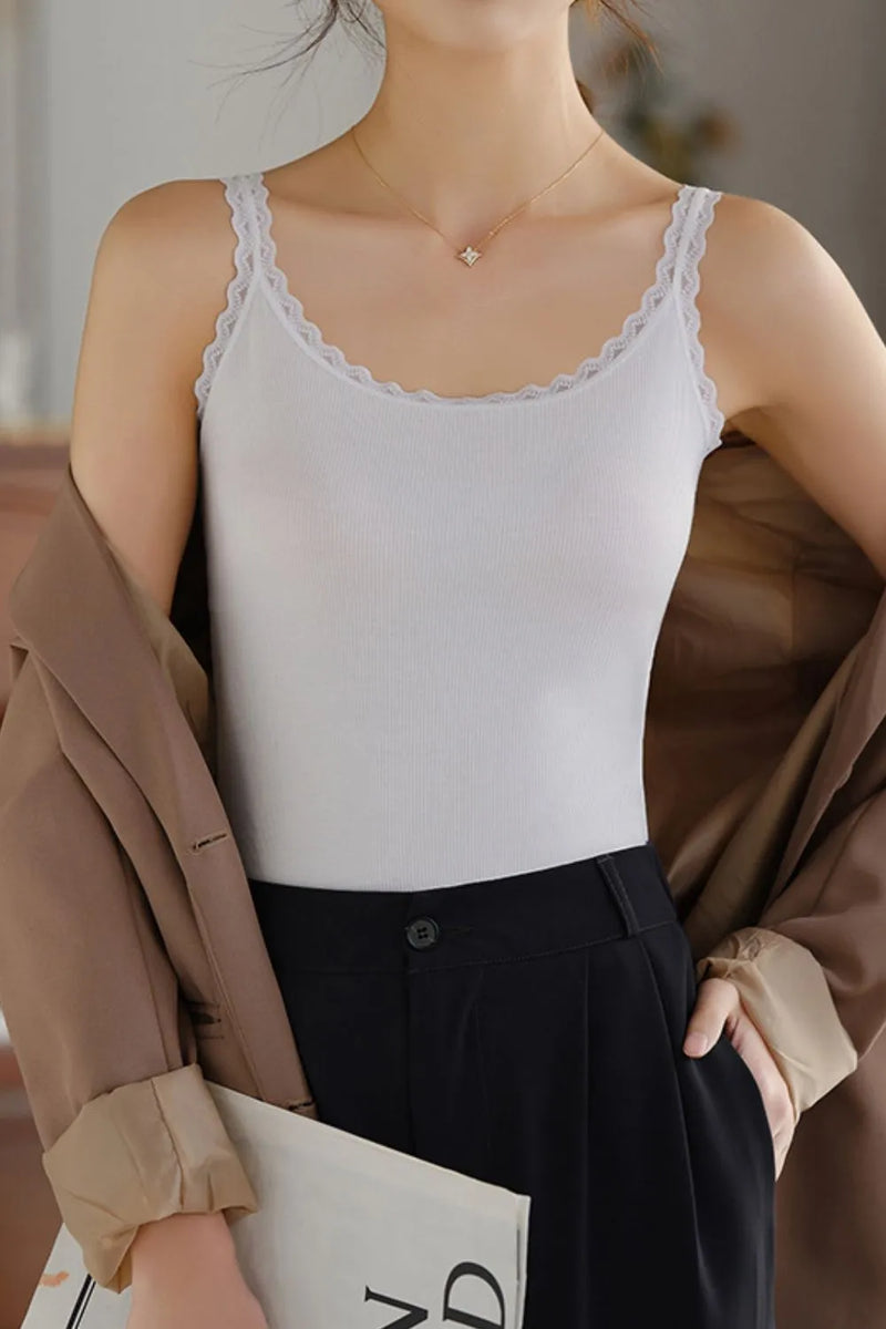 Lace Trim Scoop Neck Cami Top 7
