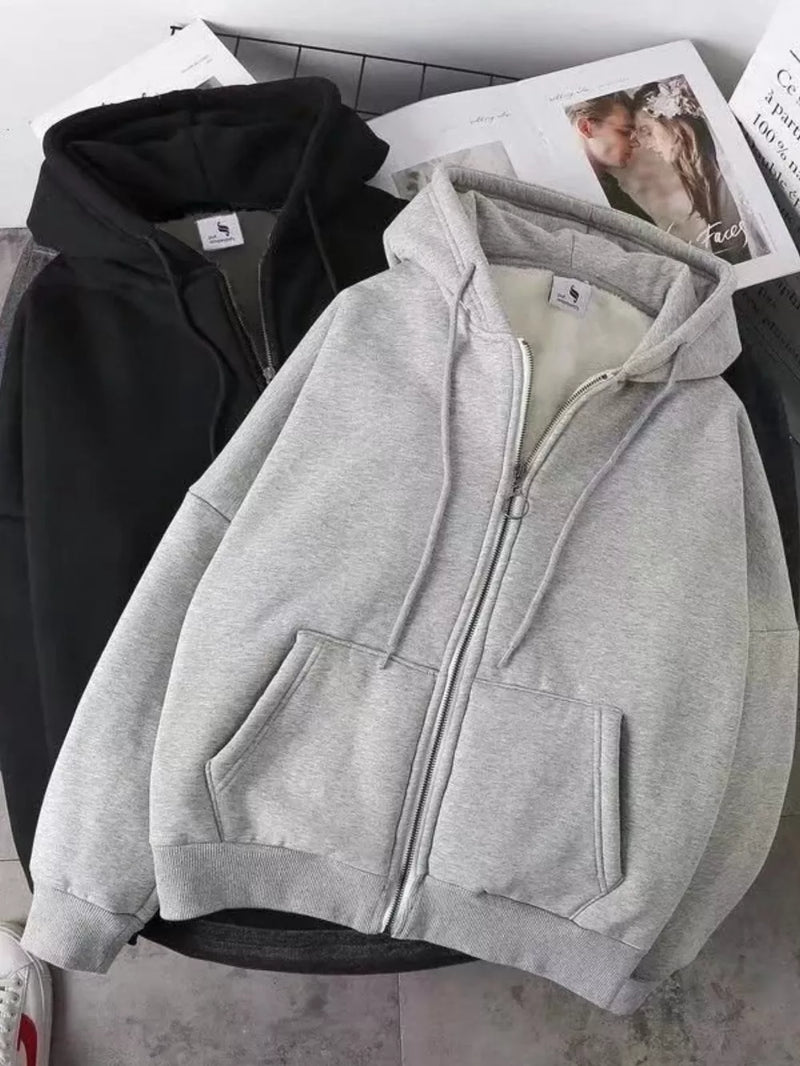 Men's Plus Size Fleece Lined Zip-Up Hoodie 3