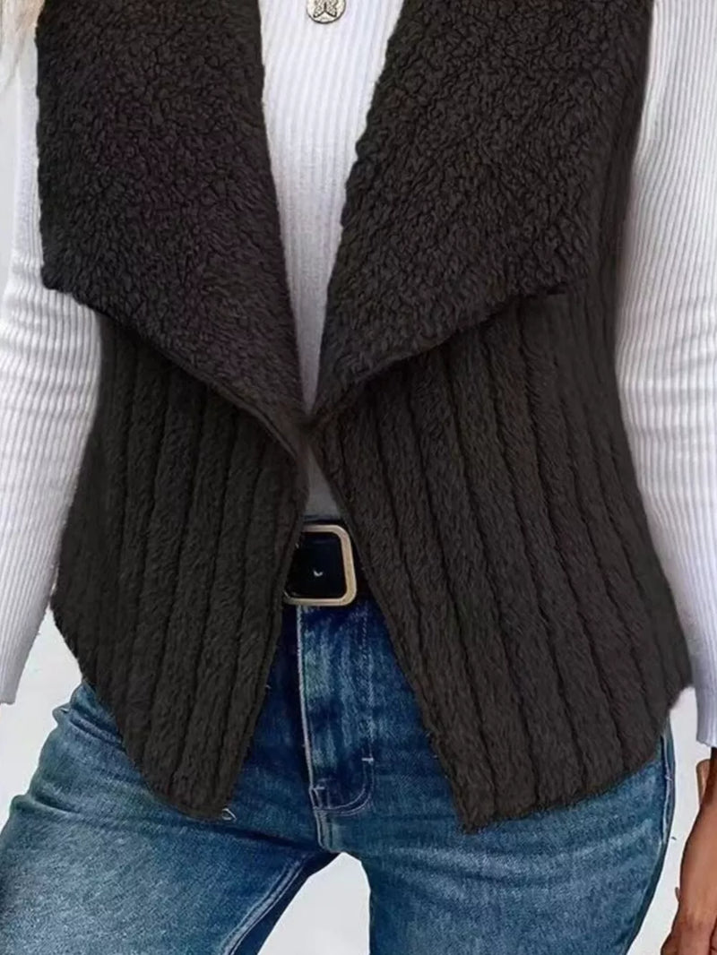 Cozy Fleece Open Front Vest Coat 5