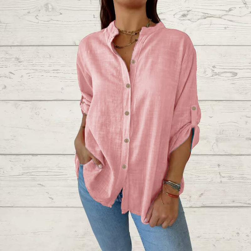 Margaux Linen Grandad Shirt 5